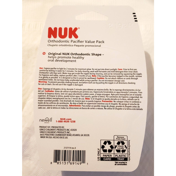 Pacifier Newborn Baby NUK Orthodontic Value Pack 0-6m Green Glow In The Dark New - Picture 4 of 4